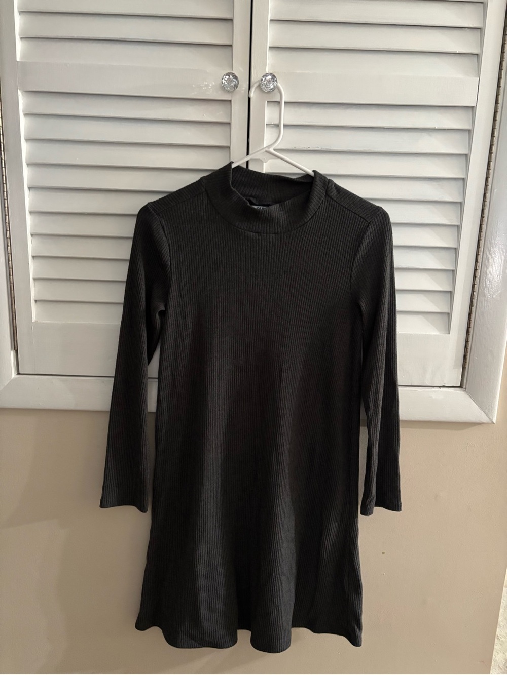 Girls Old Navy dark gray Ribbed Mock-Neck Dress